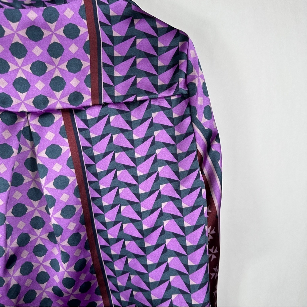 House of Harlow Purple and Brown Patterned Women's Top | Size Small - Picture 9 of 10